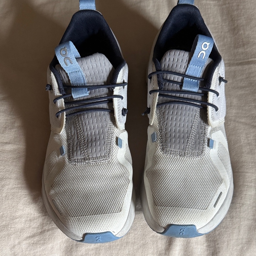 ON sneakers  in off white/gray and blue